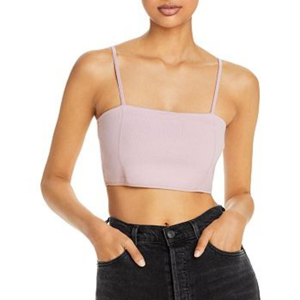 NWT A.L.C. Winnie Crop Knit Camisole Top Rose Pink Ribbed Tank Medium $215